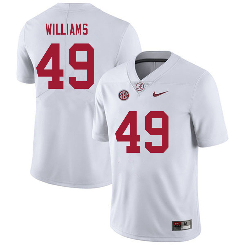 Alabama Crimson Tide Men's Kaine Williams #49 White NCAA Nike Authentic Stitched 2021 College Football Jersey CD16J68ZN